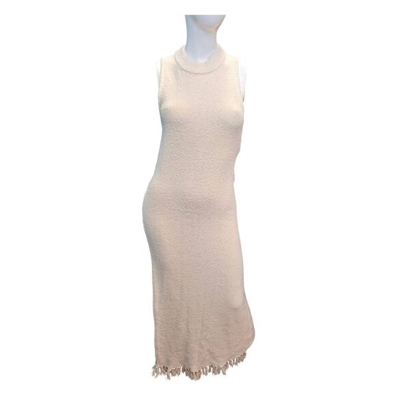 House of Harlow 1960 Cream Fringed Maxi Dress Womens Size Small - Picture 2 of 9